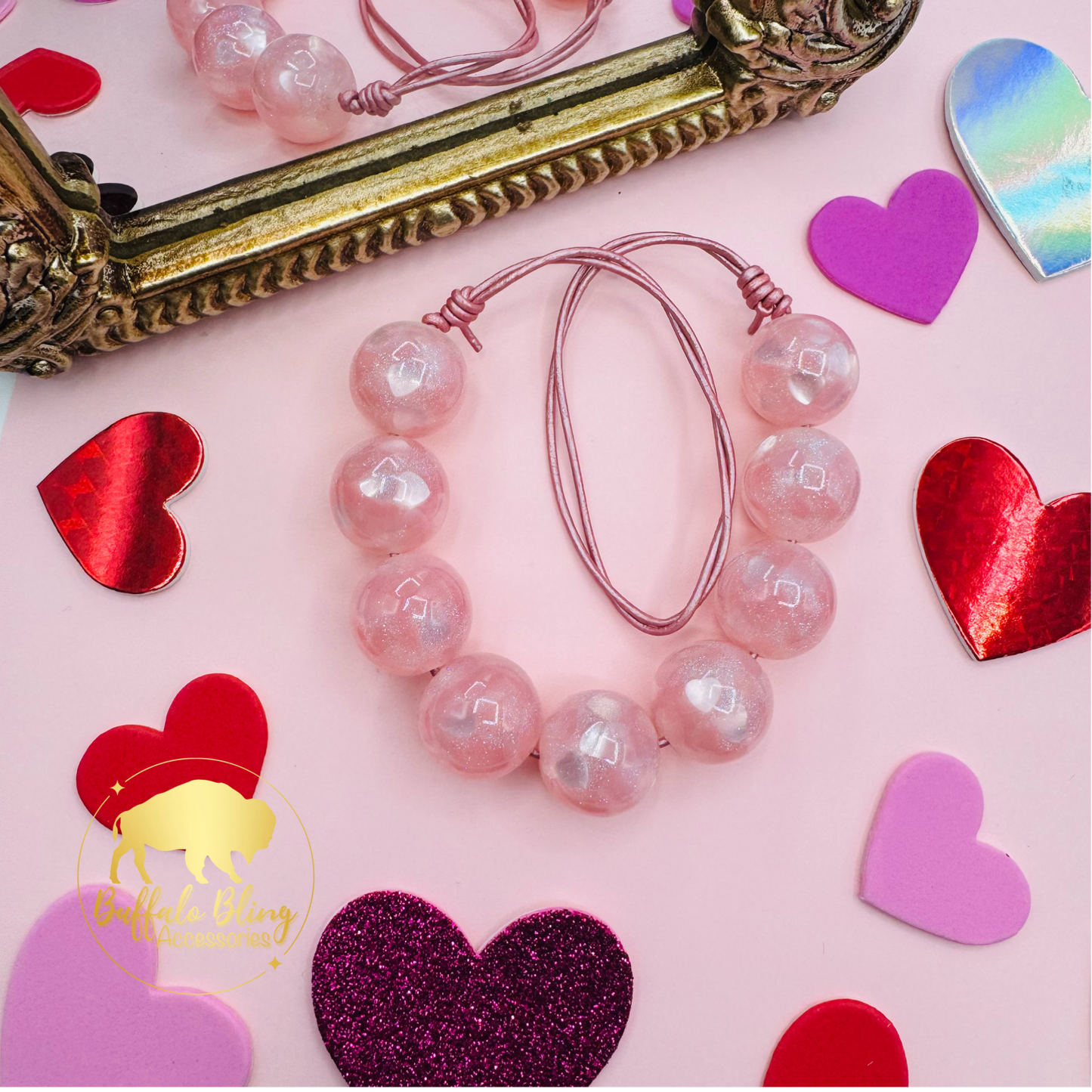 Pink Hearts Glitter