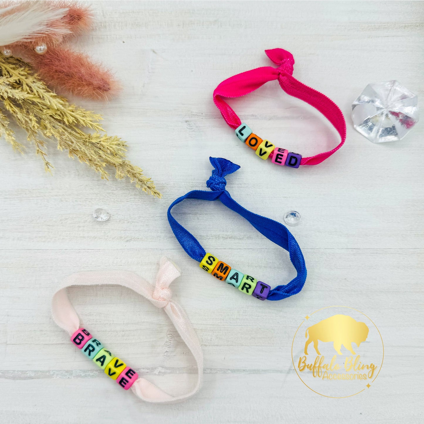 Loved•Smart•Brave Hair-tie Bracelets