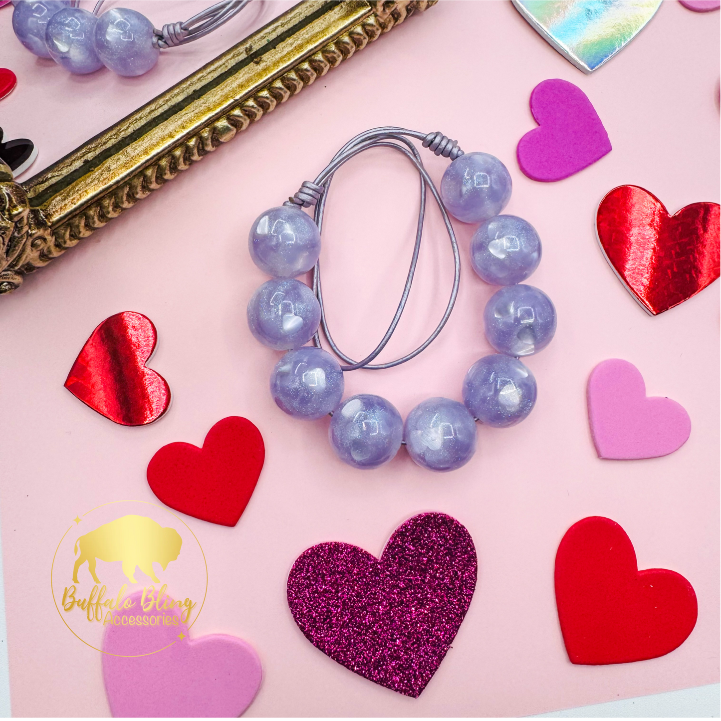 Purple Hearts Glitter